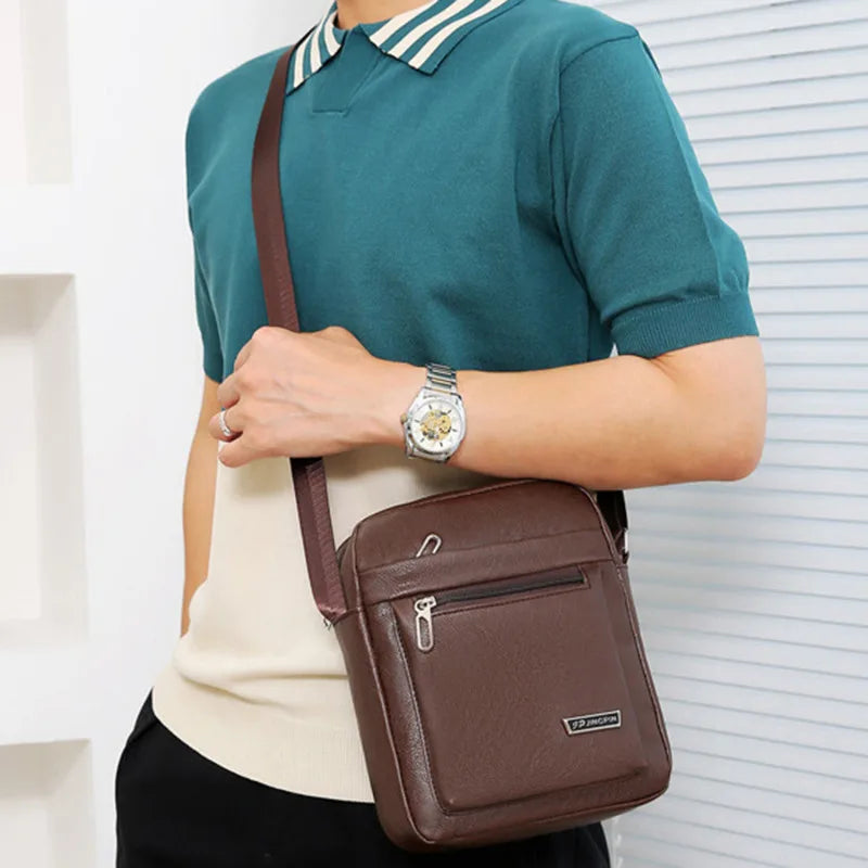 Men Crossbody Shoulder Bags Waterproof Vintage Men Handbags Large Capacity PU Leather Bag Man Messenger Bags Tote Bag