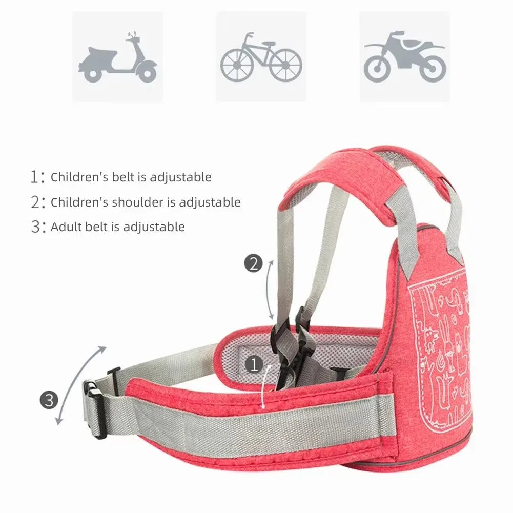 Children's Motorcycle Security Belt Electric Cycling Strap Seat Belt Protection Straps Anti-fall Belt Adjustable Bandage