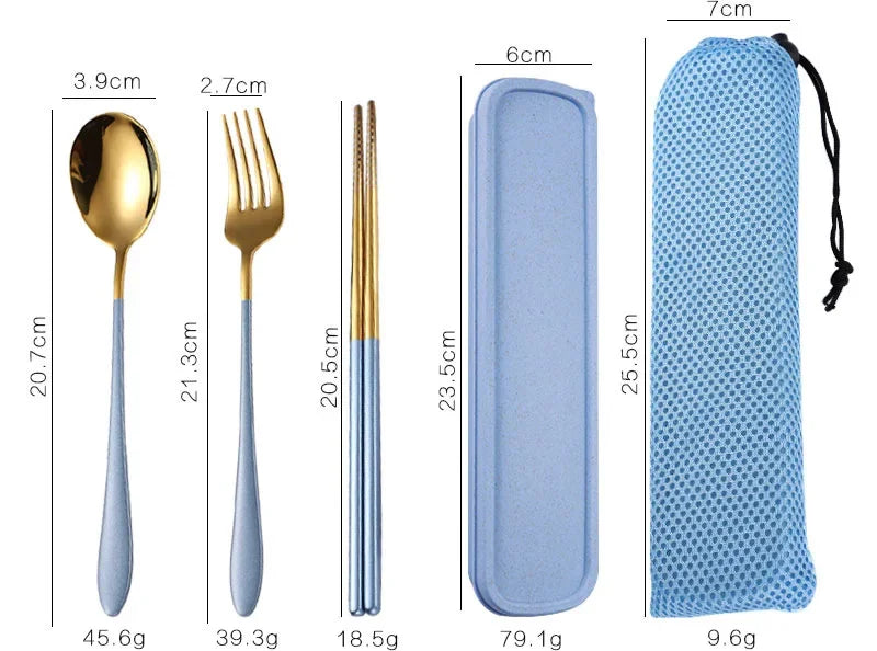 304 Spoon Set for Creative Portable Outdoor Tableware for Adult Students, Stainless Steel Cutlery Set