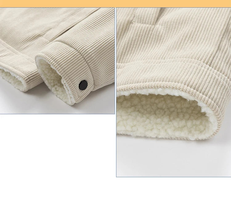 Men's Jackets and Coats Fashion Warm Corduroy Thick Coats 2024 Winter Fashion Men's Coats Down Jackets Men's Cotton Clothing