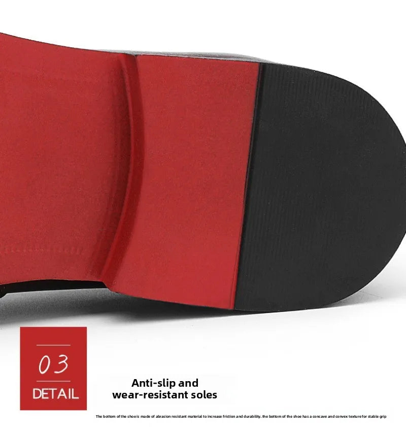 Men Shoes Classics Red Sole Leather Shoes Italian Brand Casual Shoe British Business Formal Dress Shoes Men's Loafers Big Size48