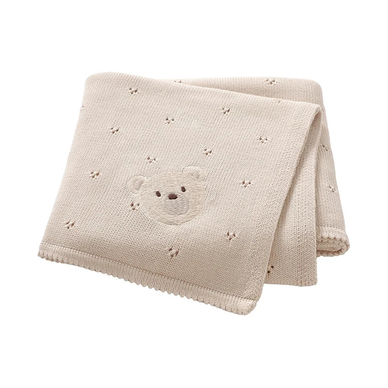 Baby Blanket Knit Newborn Infant Boys Girls Cotton Month Stroller Nursery Travel Swaddle Wrap 100*80cm Children Bedding Cellular