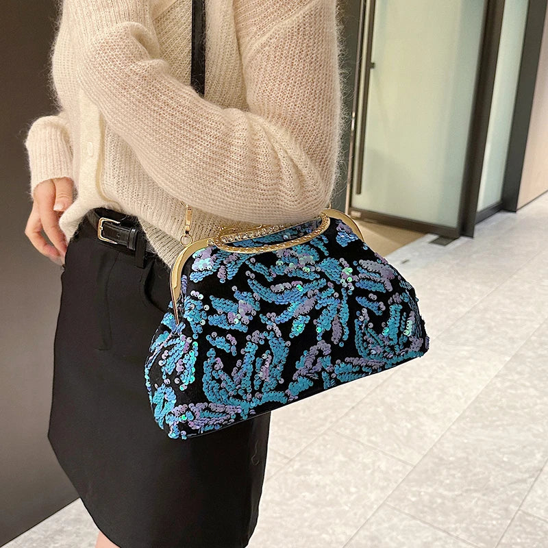 Fashion Paillette Evening Bag Women Glittering Clutch Purse Handbag Designer Luxury Wallets Party Female Shoulder Crossbody Bag
