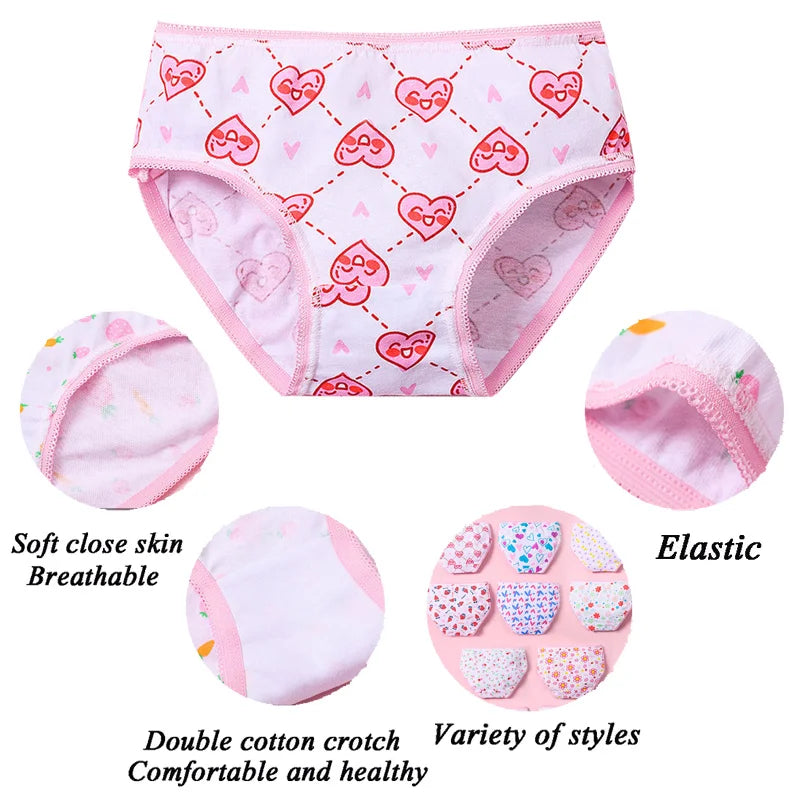 3/6/12 Pcs Cotton Panties Sets Girls Kids Short Briefs Children Underwear Child Cartoon Shorts Underpants Lace Panties Cute New