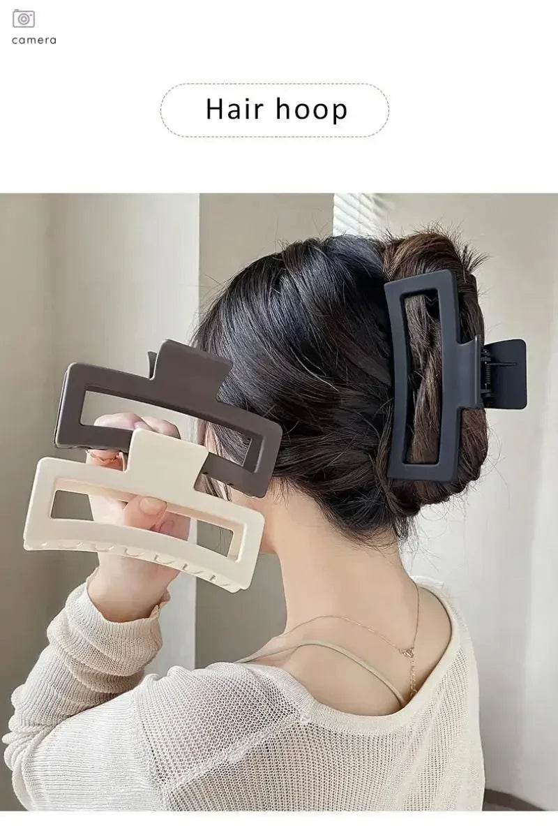 ‌4pcs Shark Jaw Hair Claw Clips | Extra-Large Non-Slip Hold for Thick Hair | Solid Color Hair Accessories Set, Ponytail Tools