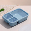 Lunch Box Reusable 3 Compartment Divided Bento Box Kid School Adult Office Food Storage Containers Outdoor Portable Plastic Box