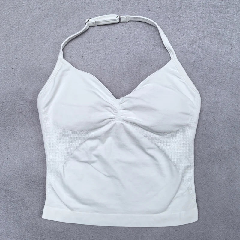 2 Pieces Yoga Set Women Backless Halter Tops High Waist Seamless Shorts Gym Suit Fitness Clothes Sportswear Workout Sets