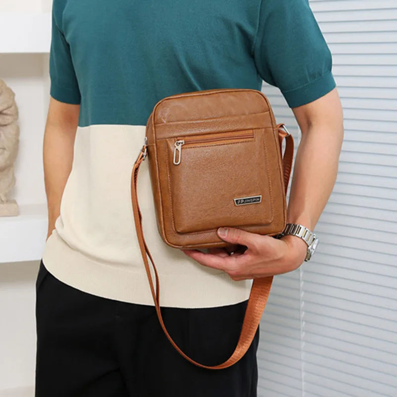 Men Crossbody Shoulder Bags Waterproof Vintage Men Handbags Large Capacity PU Leather Bag Man Messenger Bags Tote Bag