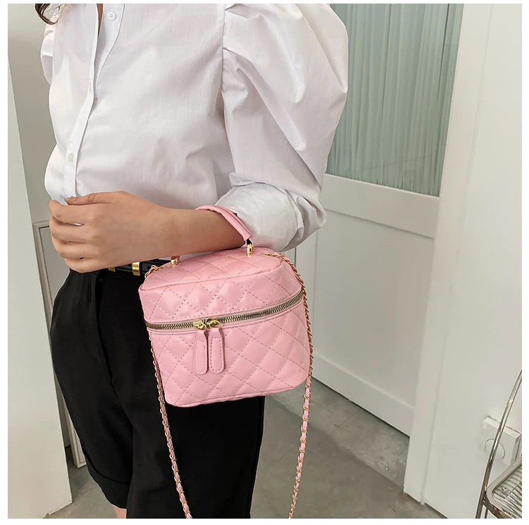 Trendy  Buet Handbag Women's Crossbody Versatile High-End Feel PU Leather Soft Surface Zipper Closure Casual Sle