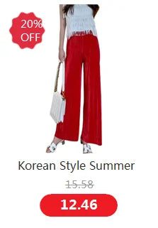 Fashion casual pantalones aesthetic plus size Women Trousers Spring Satin Imitation Silk Soft long Pants  pants y2k