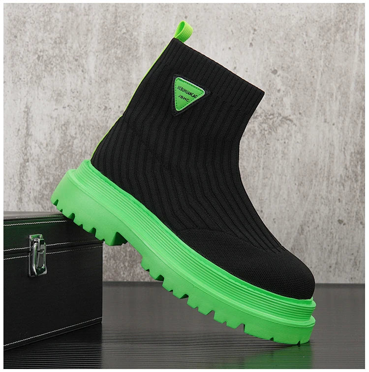 New Socks Sneakers Men Knit Upper Breathable Sport Shoes Sock Boots Man Shoes High Top Running Shoes for Men Zapatillas