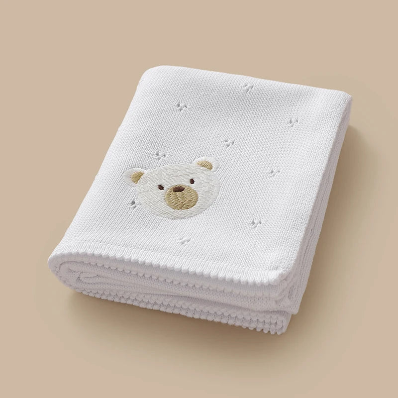 Baby Blanket Knit Newborn Infant Boys Girls Cotton Month Stroller Nursery Travel Swaddle Wrap 100*80cm Children Bedding Cellular