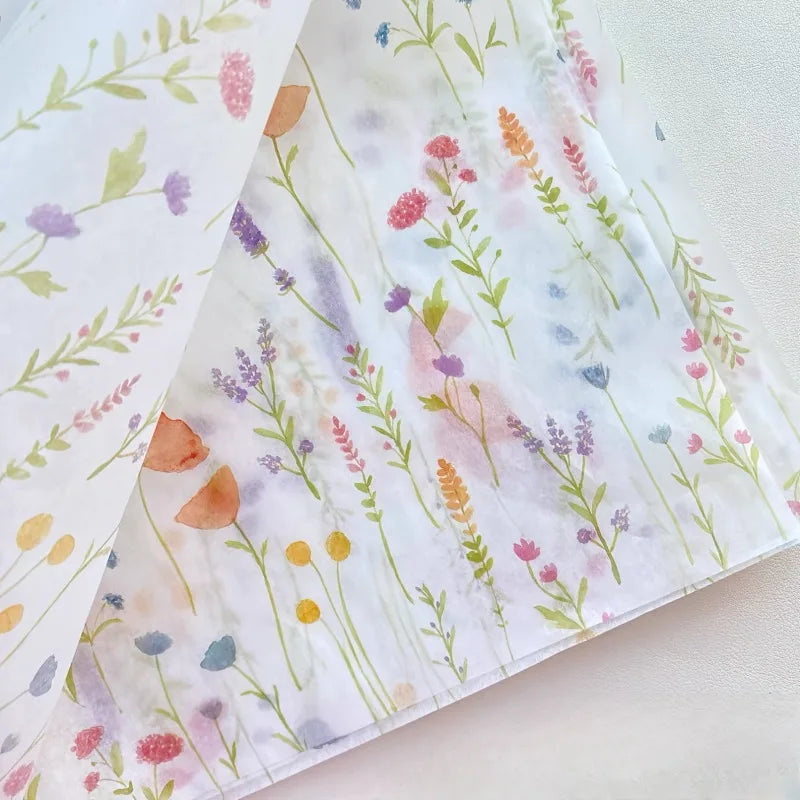 20 Sheets Lavender Print Tissue Paper - Semi-Transparent Perfect for Christmas Birthdays Weddings Valentine's Day 14x20 Inches