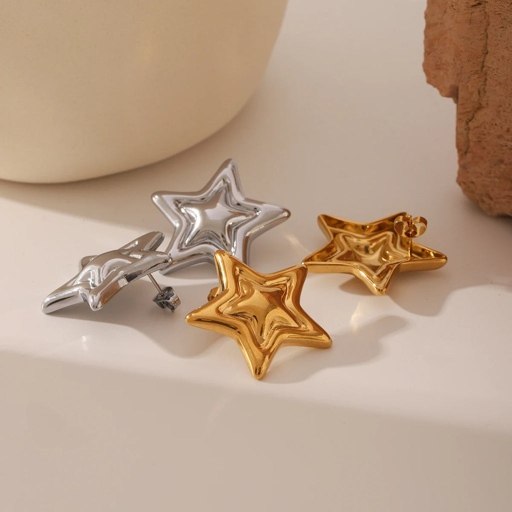 star Stainless steel earrings 18k gold plated  jewelry fashionable women's earring accessories Valentine's Day Gift For Woman