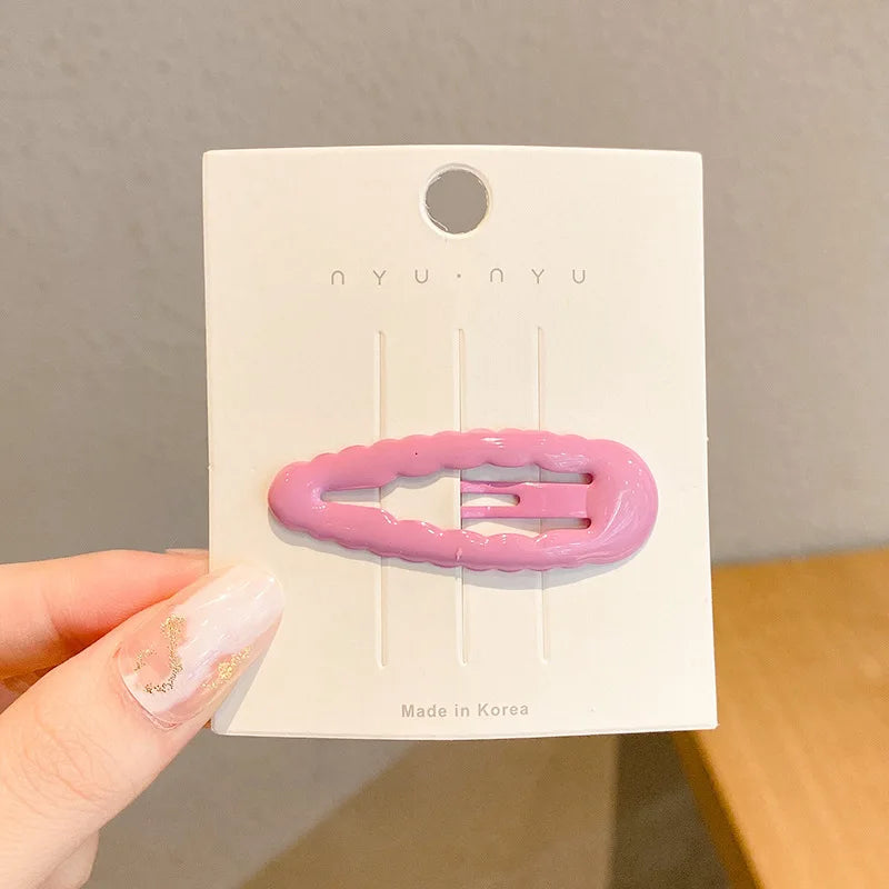 Korean Wave Candy Color Hair Pin Kawaii Simple Basic Hair Clips for Children Headwear Headdress Girls Kids Hair Accessories