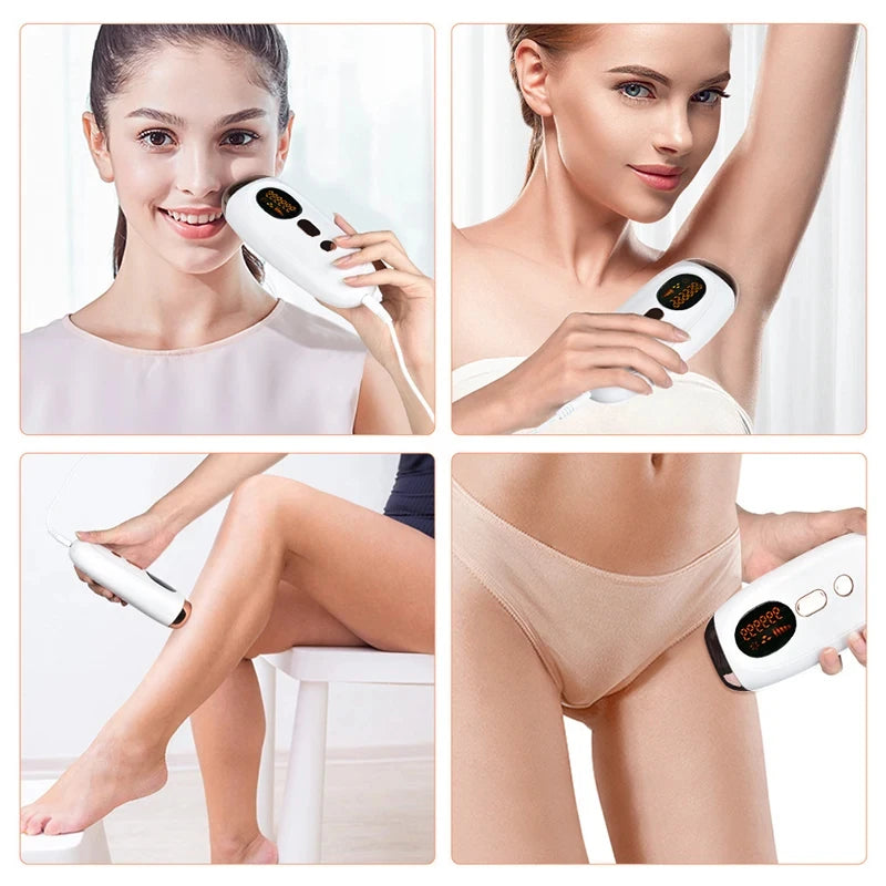 Portable IPL Laser Epilator 999999 Flashes - Painless, Permanent Hair Removal for Women’s Body and Bikini Line