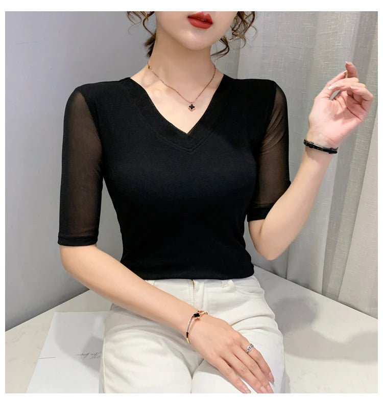 Women's Slim Fit V-Ne T-irt Me Inner Wear Top Spring Autumn Season Faionable Base irt Breathable Wear Resistant