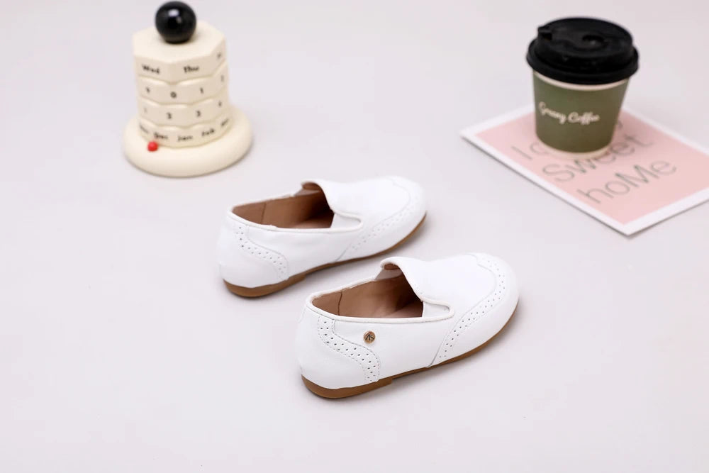 AS New Kids Shoes Children Beige Shoes Baby Boys Leather Shoes Toddler Princess Flats Girls Oxford Fashion Platform Mary Jane