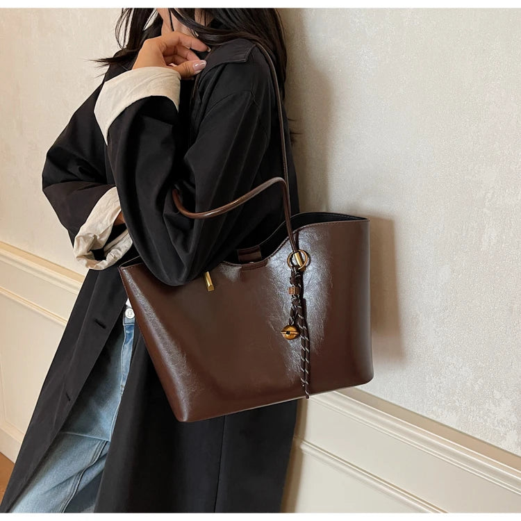 2025 Fashion Tote Bags for Women Versatile Commuting Women's Handbags PU Hasp Large Capacity Shoulder Bags High Quality