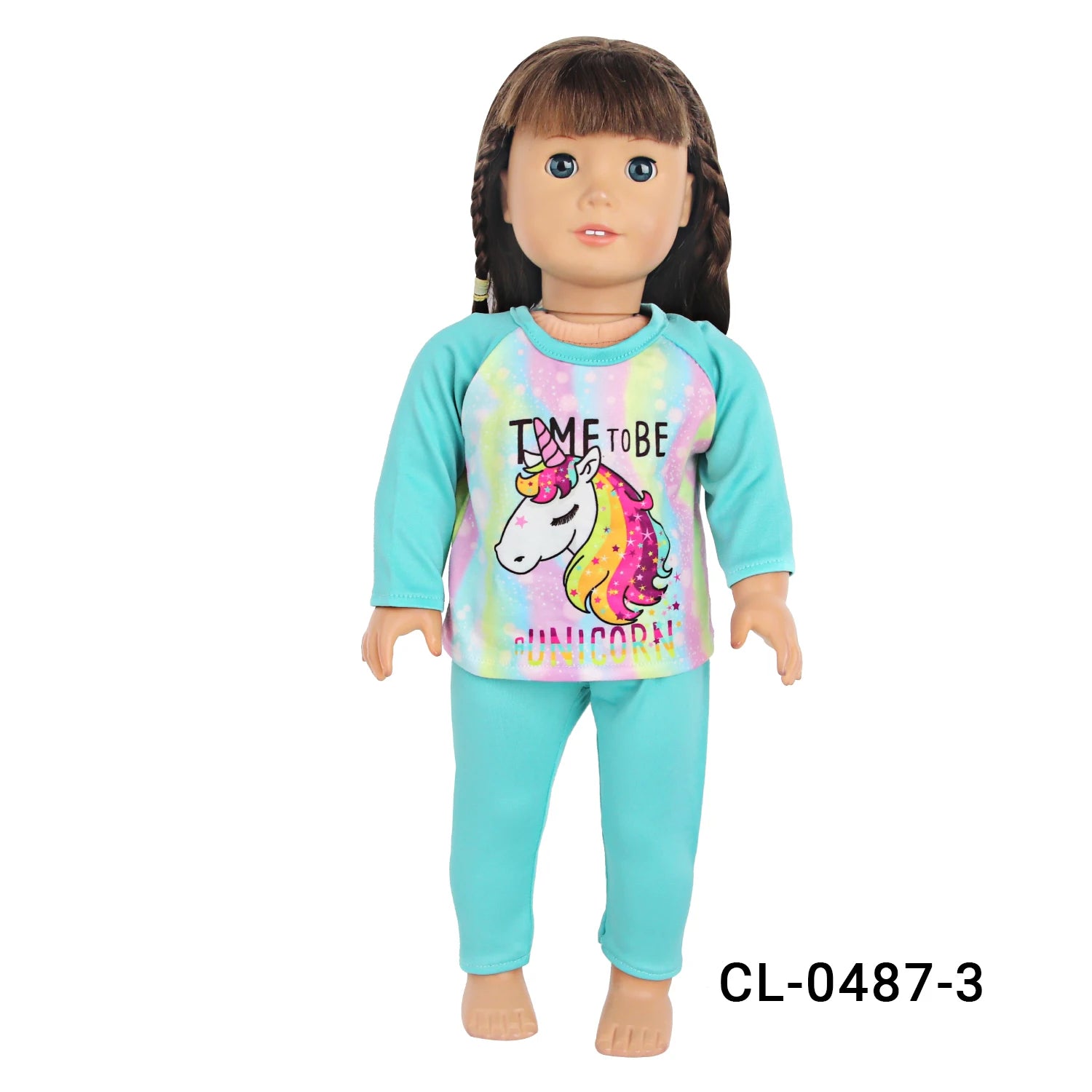 Doll Clothes Pajamas  For 43cm Baby New Born&American 18 Inch Girl Doll Unicorn Shark Cartoon Clothes Suit For Generation Doll