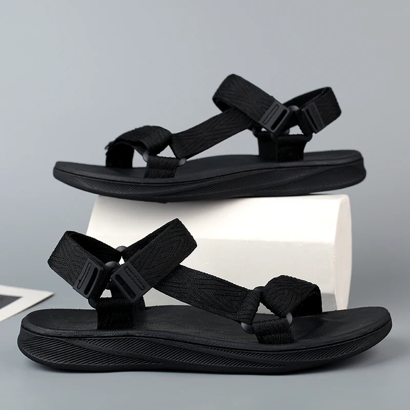 Summer Men's Sandals Outdoor Casual Anti-Slip Breathable Beach Holiday Sports Sandals for Summer Walking Durable Flat Shoe 40-45