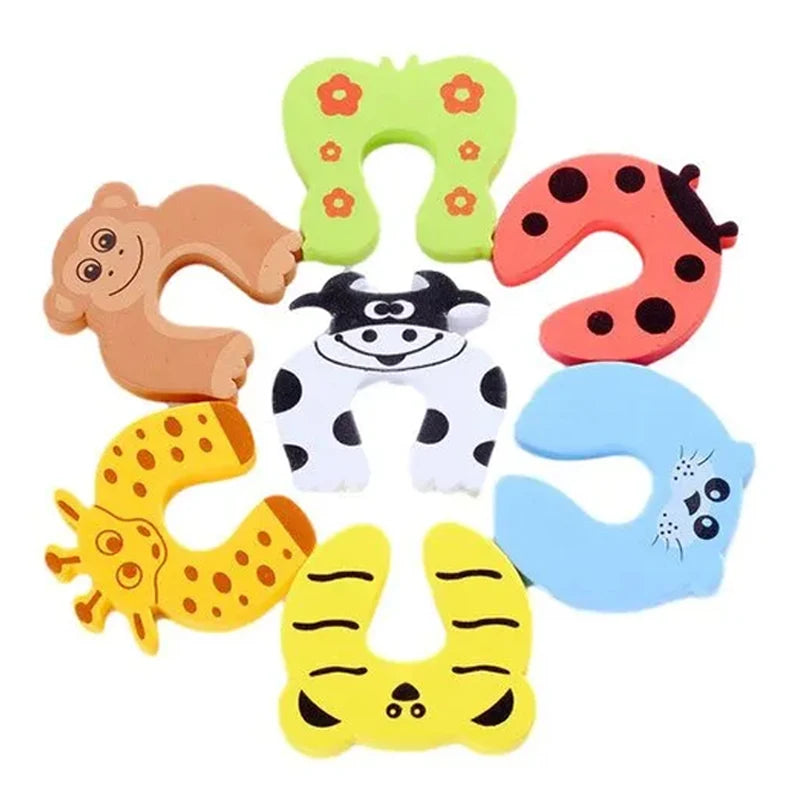 2/5pcs Baby Safety Door Stopper Anti-pinch Hand Cartoon Animal Door Block Thick Child Security Protection Lock Finger Protector
