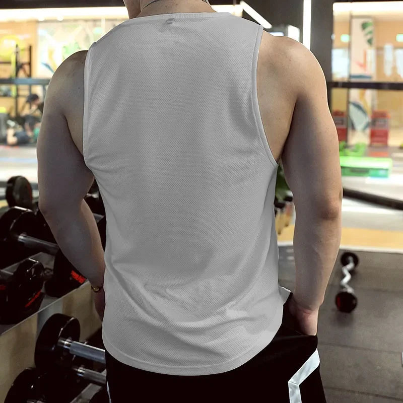 Men's Gym casual Tank  Fashion printing  Bodybuilding Running Vest men quick-drying Sport Shirts Comfortable Fitness Undershirt