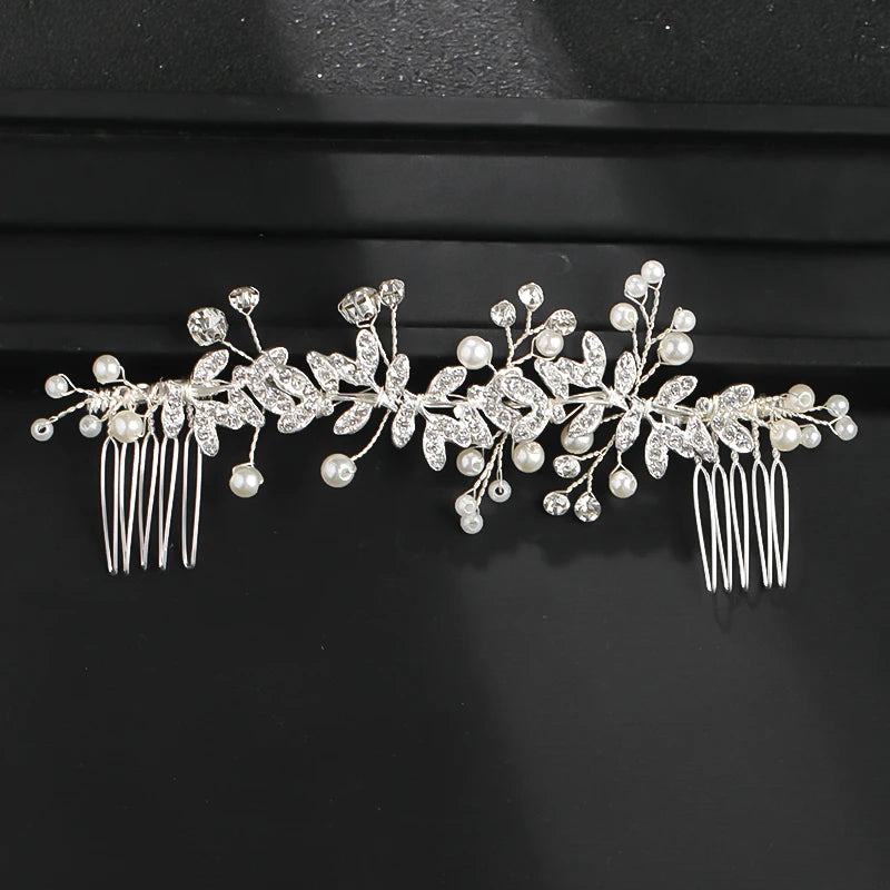 New Crystal Flower Headband Ribbon Bow Hairband for Bride Wedding Hair Accessories Pearl Head Flower Headbands Women Headwear