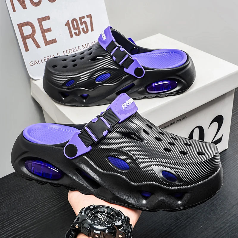 Men's New Summer Sports Sandals for Beach Wear, Non-Slip, Wear-Resistant, Closed-Toe Shoes, Sandals and Slippers