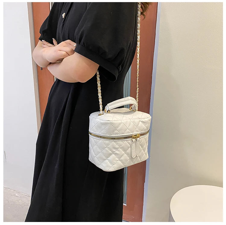 Trendy  Buet Handbag Women's Crossbody Versatile High-End Feel PU Leather Soft Surface Zipper Closure Casual Sle