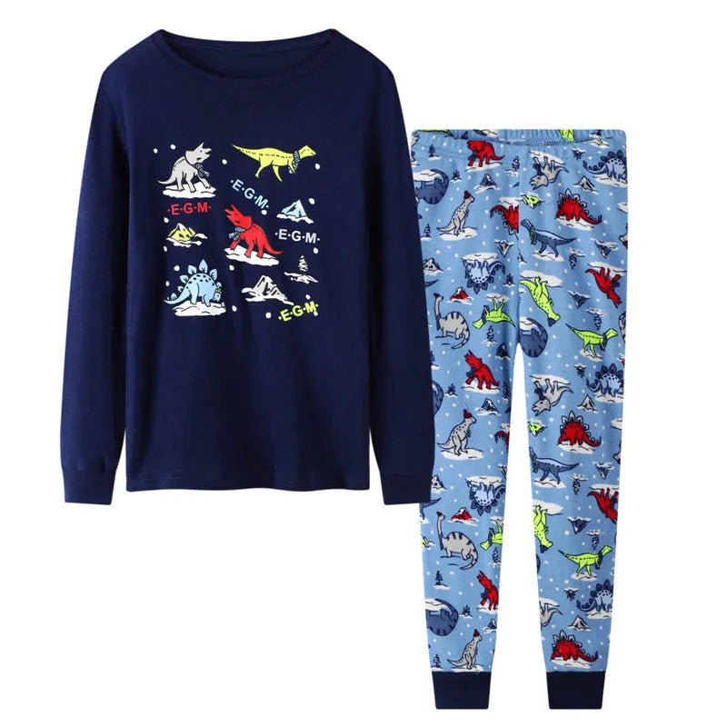   Jumping Meters 2-6T Baby Boys Clothing Sets Autumn Winter Ice Cream Print Cotton Boys Girls Outfit Long Sleeve Sleepwear