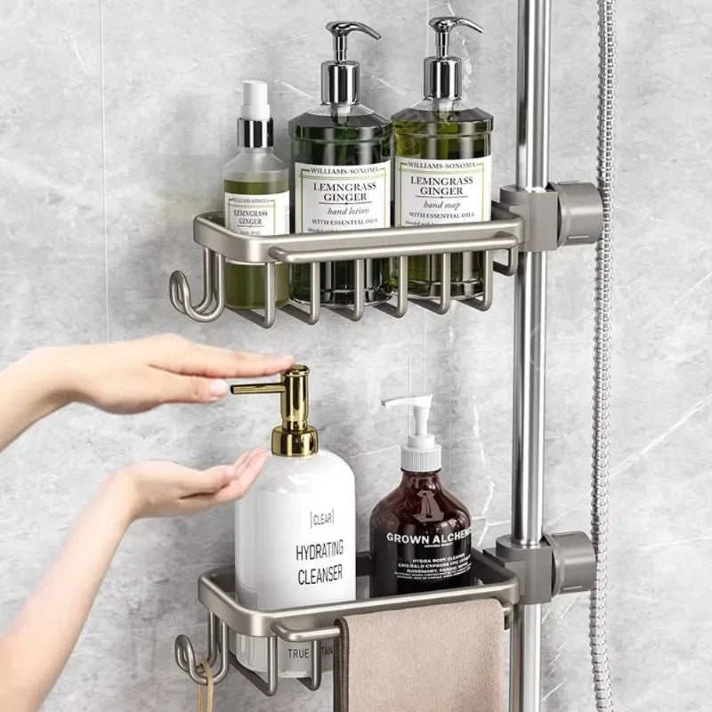 Kitchen Space Aluminum Sink Drain Rack Sponge Storage Faucet Holder Soap Drainer Shelf Basket Organizer Bathroom Accessories