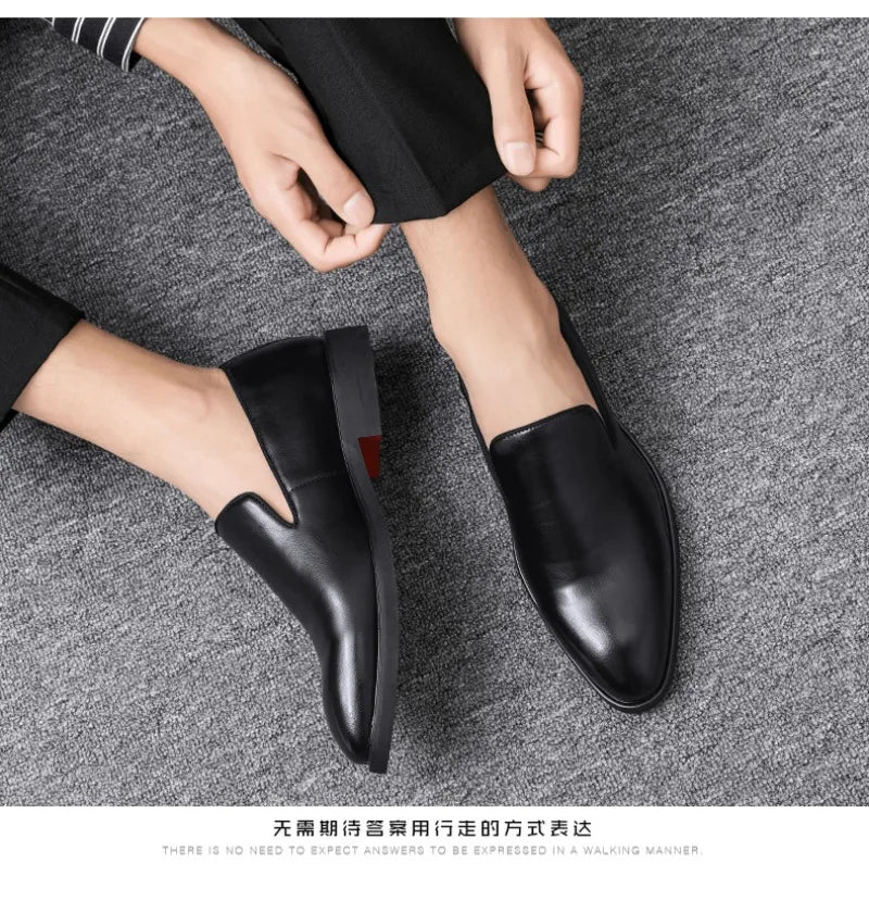 Men Shoes Classics Red Sole Leather Shoes Italian Brand Casual Shoe British Business Formal Dress Shoes Men's Loafers Big Size48