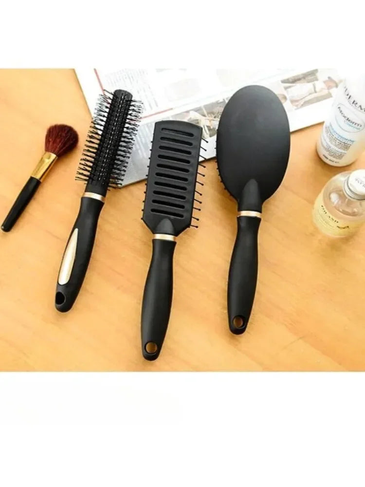 Professional Black Round Hair Brush for Styling and Curling - Portable and Easy to Use
