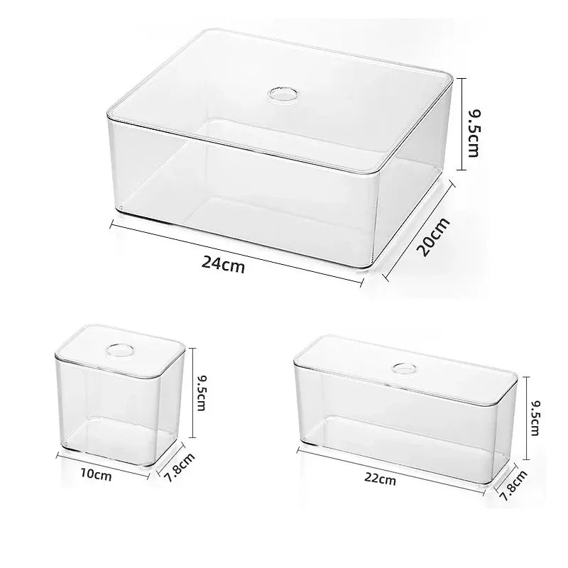 Draw Organizer Acrylic Box With Lid Clear Desk Organizer Box Make up Cosmetics Organiser Office Stationery Storage Box Organizer