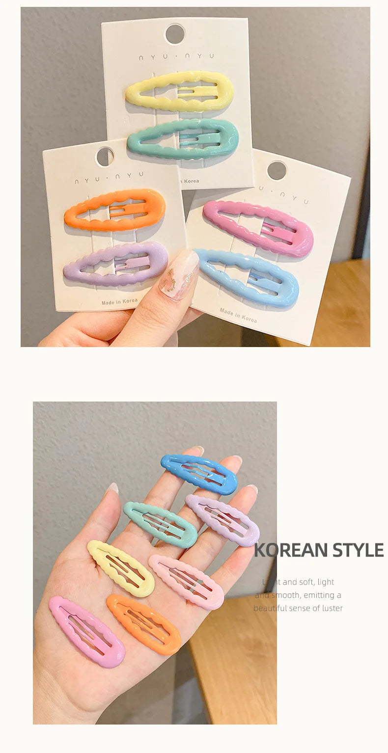 Korean Wave Candy Color Hair Pin Kawaii Simple Basic Hair Clips for Children Headwear Headdress Girls Kids Hair Accessories