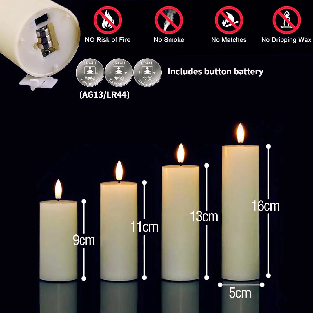 6-120PCS Led Candles Bulk Flickering Flameless Candles Battery Operated Fake Pillar Candle Wedding Birthday Party Decor Concert