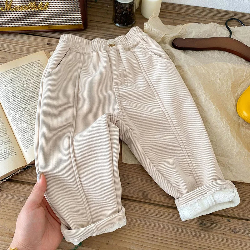 MILANCEL 2026 Spring Autumn Solid Kids Boys Straight Pants Fashion Children Clothing Trousers Brief Jeans for 1-6 Years