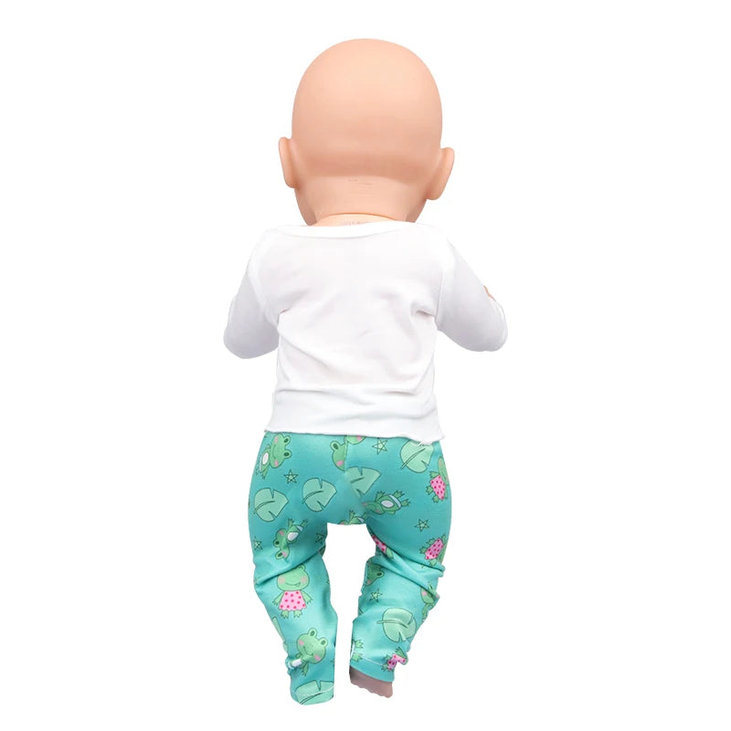 Doll Clothes Pajamas  For 43cm Baby New Born&American 18 Inch Girl Doll Unicorn Shark Cartoon Clothes Suit For Generation Doll