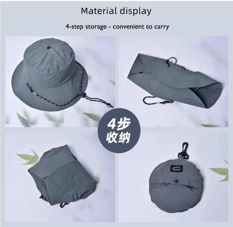 Panama Men And Women Spring Summer Waterproof Bucket Hat Fishing Mountaineering Sunshade Bucket Hat Outdoor Sports Fashion Cap