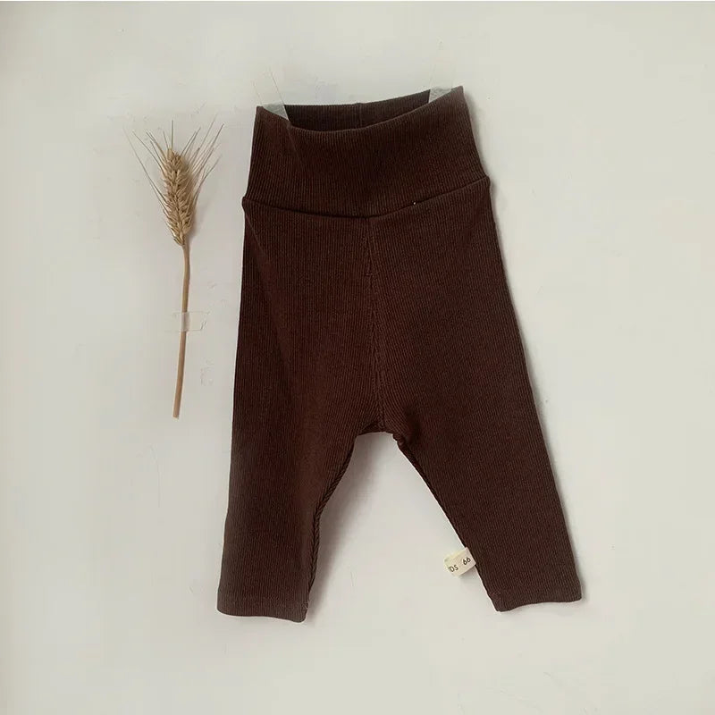 4991 Baby Pants 2024 Winter Spring Ins High Waist Belly Pants Infant Cotton Leggings Plus Velvet 2 Style Thick Pants