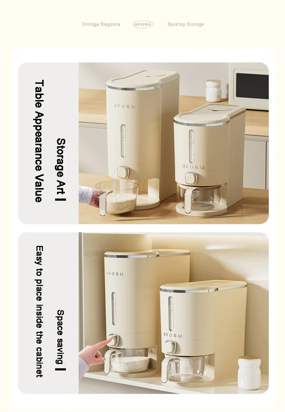 Sealed Rice Bucket Sealed Moisture Proof Rice Dispenser With Cup Grain Powder Boxes Storage Food Cereal Container