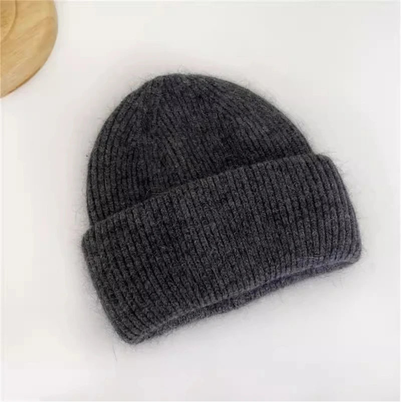 Women's Winter Hats Fashion Warm Bean Hats Solid Color Adult Hats Cute Knitted Hats Baotou Hats Autumn/Winter