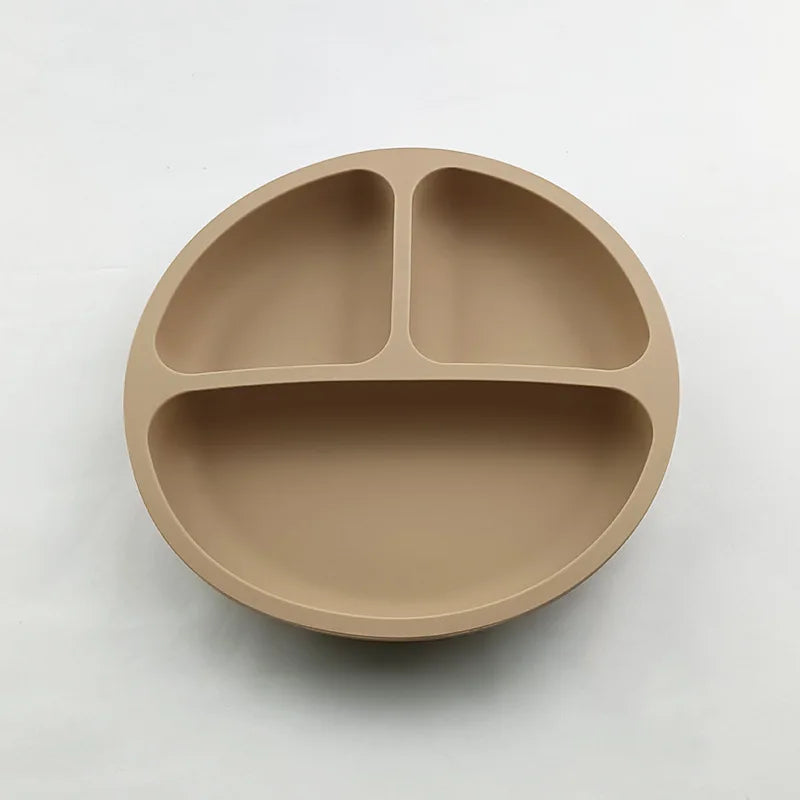 2023New Silicone Baby Dining Plate Cute Owl Children Dishes Suction Plate for Toddlers Kid Training Feeding Sucker Bowl BPA FREE