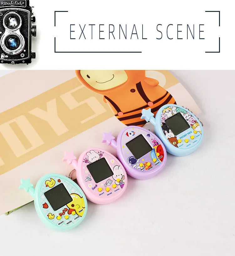 1PCS Transparent Electronic Pets Game Handheld Game Console Toy Virtual Cyber Digital Pet Pixel Funny Gift Play Toy