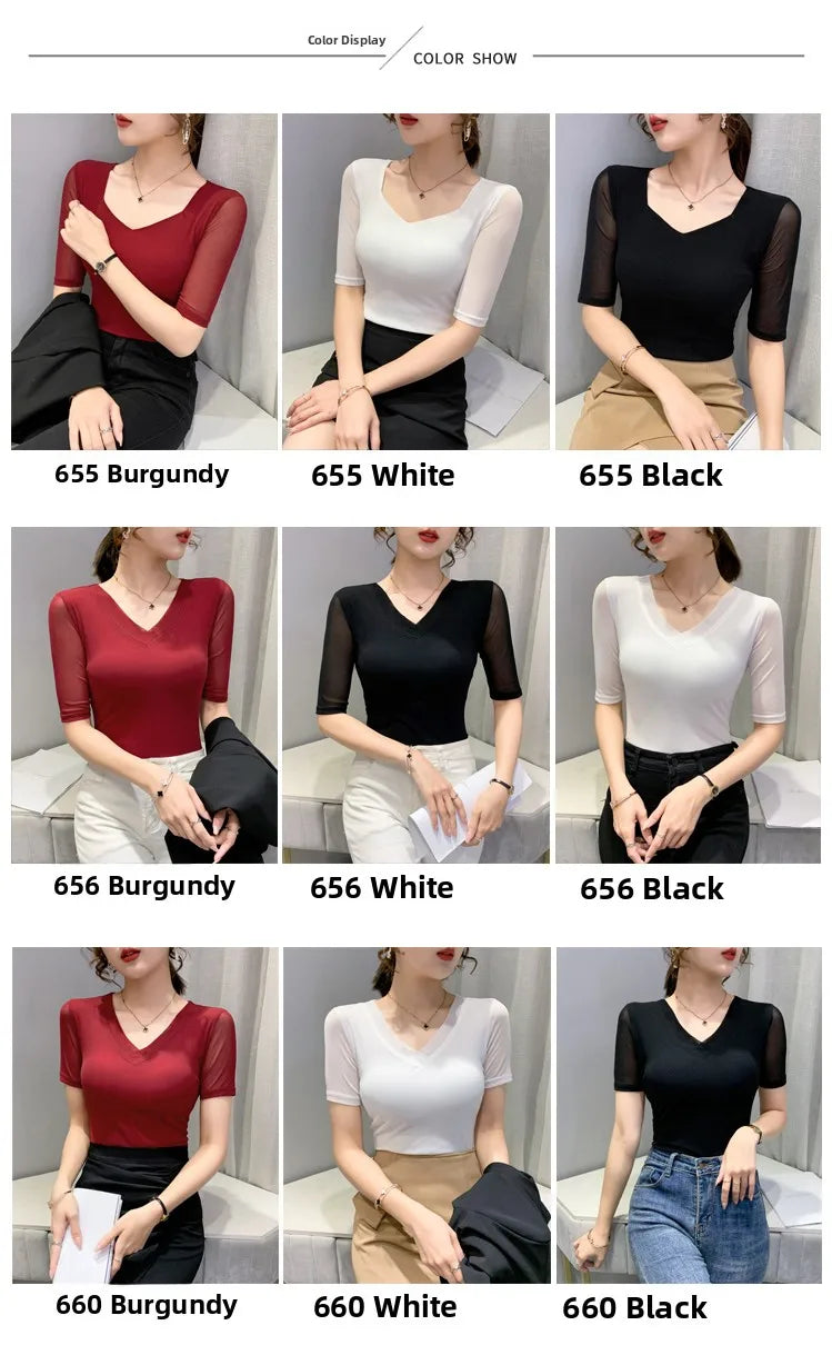 Women's Slim Fit V-Ne T-irt Me Inner Wear Top Spring Autumn Season Faionable Base irt Breathable Wear Resistant