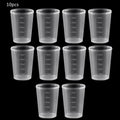 Pack of 10 Reusable 50ML Mixing Cups Plastic Measuring Cups Set with Scale for Mixing Resin Paints School Labs Supplies J60A