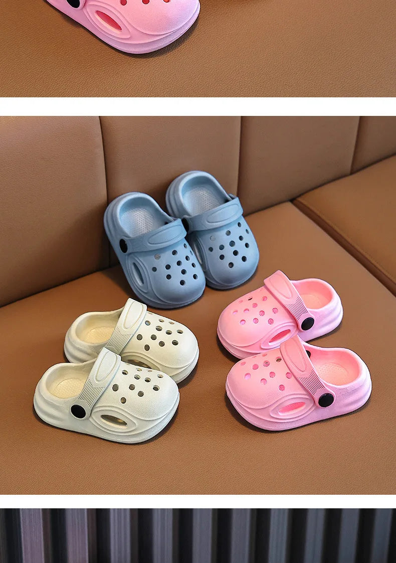 2026 Kids Sandals Hole Children's Shoes Slippers Soft Anti-Skid Simple DIY Design Hole Baby Shoes Sandy Beach For Boys Girls