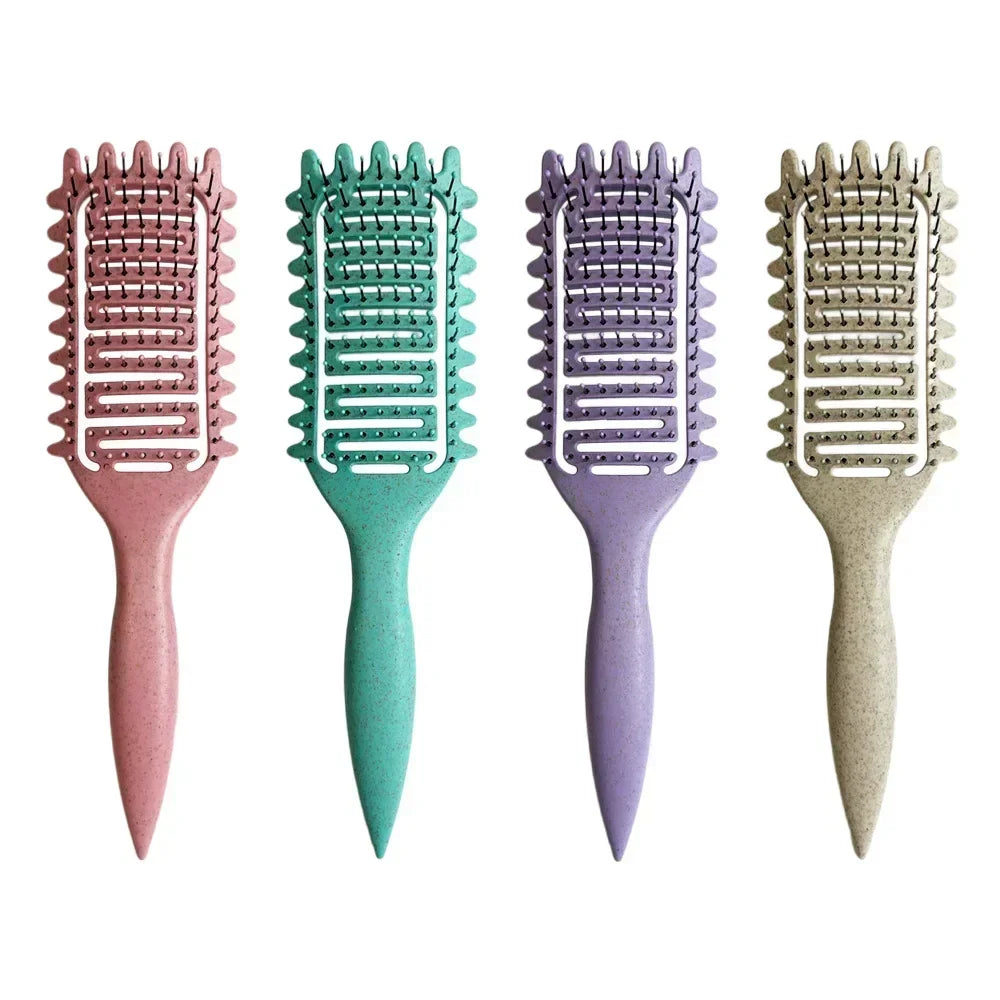 Curl Define Styling Brush Hollow Boar Bristle Detangling Hair Brush Tangled Hair Comb Shaping Defining Curls Styling Tools