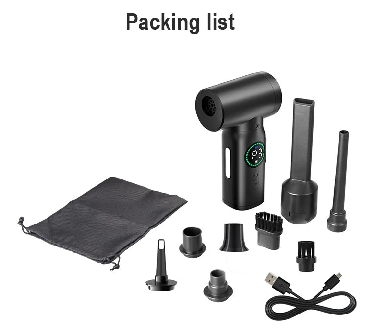 7500mAh Portable Compressed Air Duster Multi Air Blower & Vacuum Cleaner Cordless Duster Blower for Keyboard Computer Cleaning